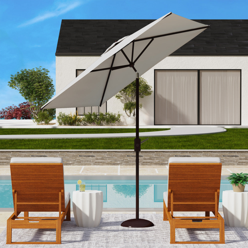 Safavieh Kamen 10 Ft Auto Tilt Umbrella, White