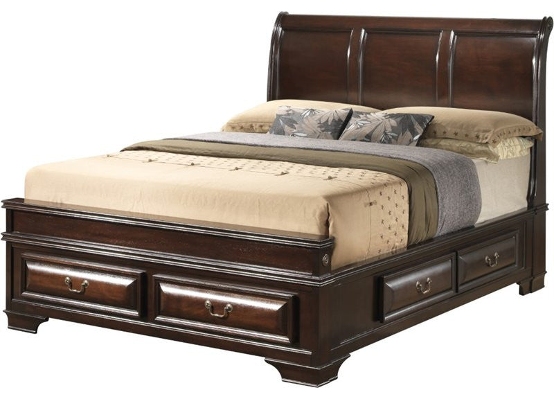 Sylvania Storage Bed, Cappuccino, Queen
