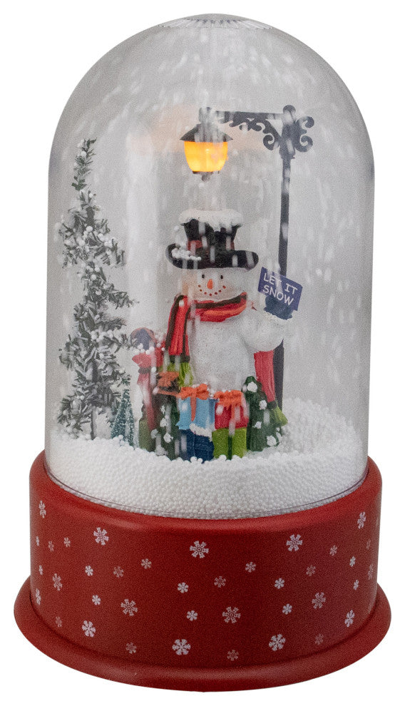 11.75" Lighted Snowman With Street Light Snowing Christmas Globe