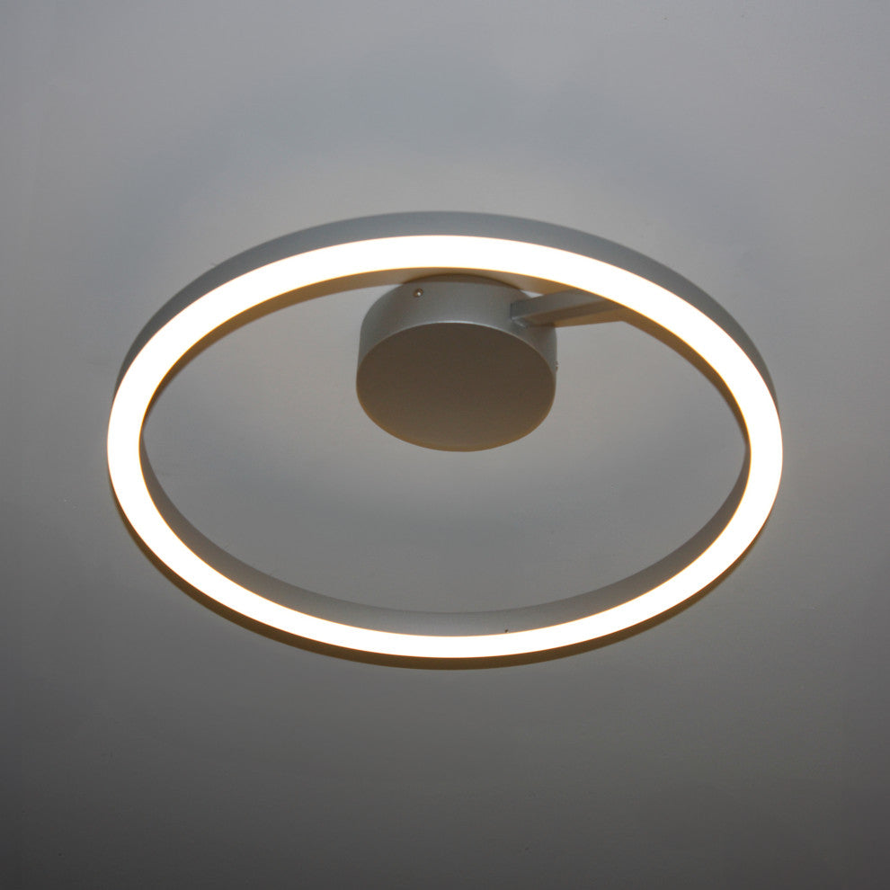 Zuben Circular ETL Certified Integrated LED Ceiling Light, Silver, 20"