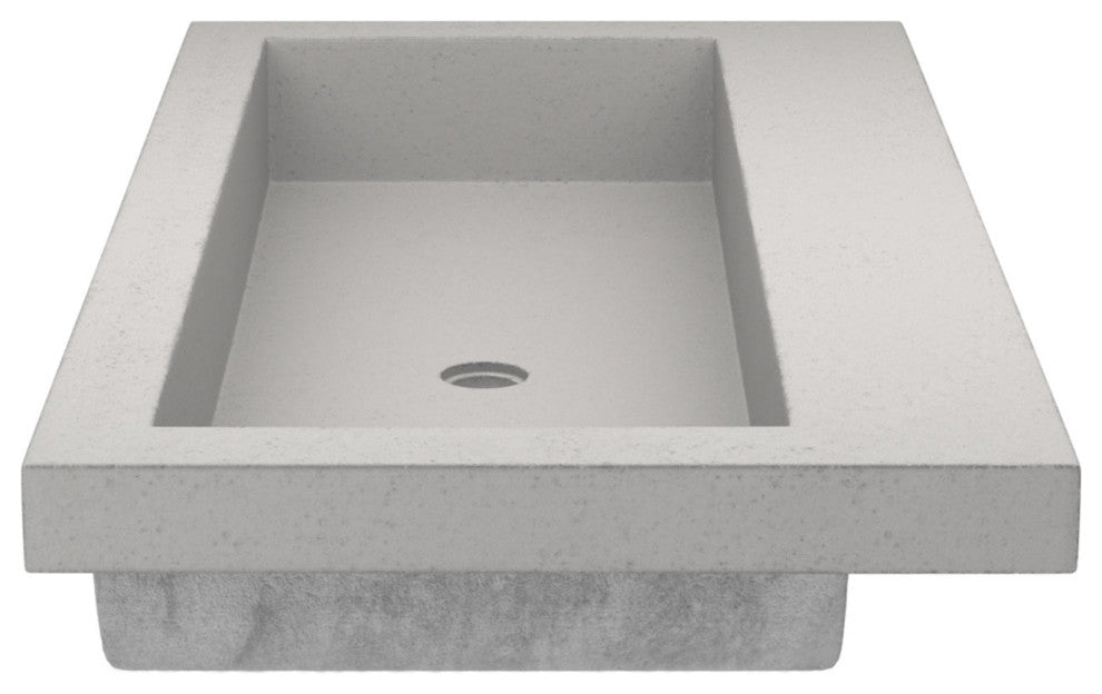 Trough 3619 Bathroom Sink, Ash, No Faucet Holes