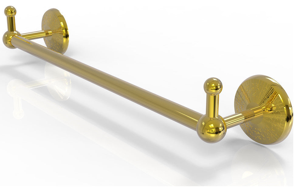 Prestige Monte Carlo 36" Towel Bar with Integrated Hooks, Polished Brass
