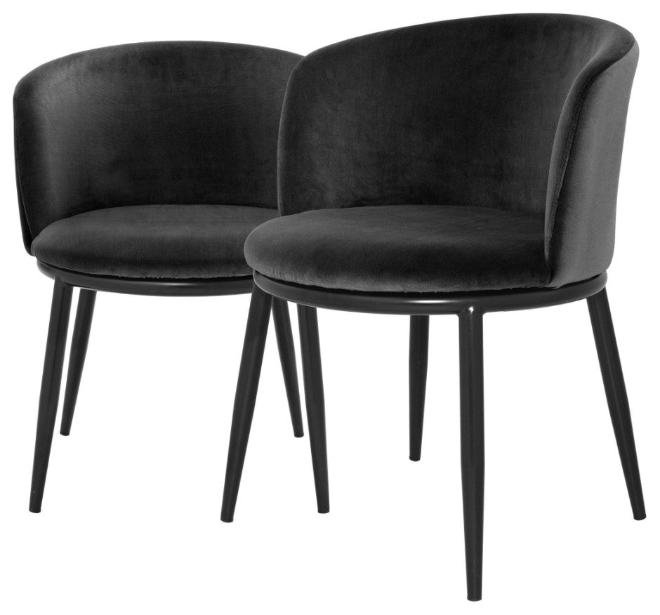 Black Dining Chair Set of 2, Eichholtz Filmore