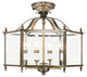 Livingston Convertible Chain-Hang and Ceiling Mount, Antique Brass