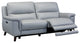 Lizette Sofa, Dark Brown Wood Finish and Dove Gray Genuine Leather