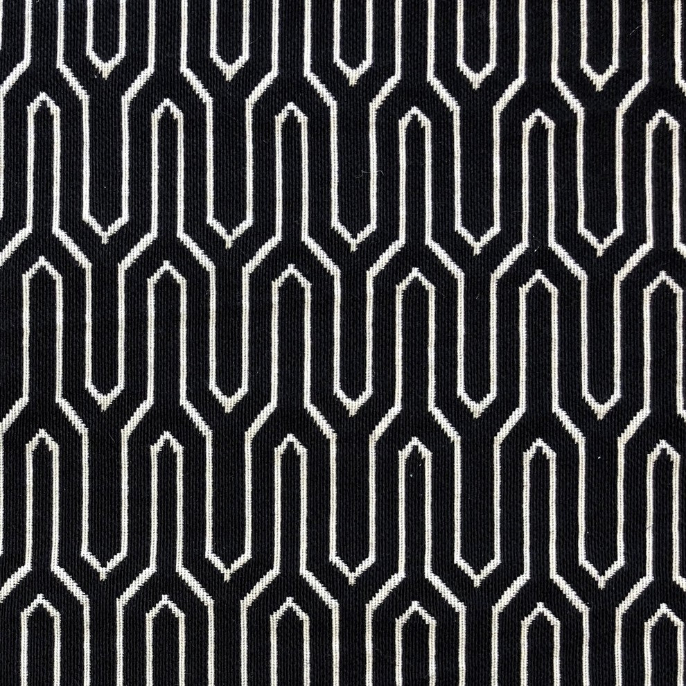 Milan Flare Black and Beige Luxury Throw Pillow, 22"x22"