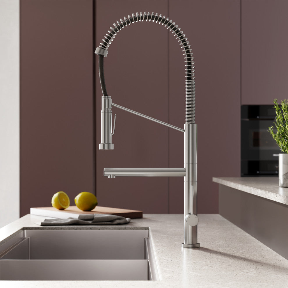 Nouvet Single Handle, Pull-Down Kitchen Faucet With Pot Filler, Brushed Nickel