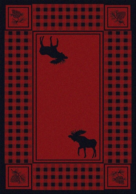 Moose Refuge Rug, Red, 3'x4', Scatter