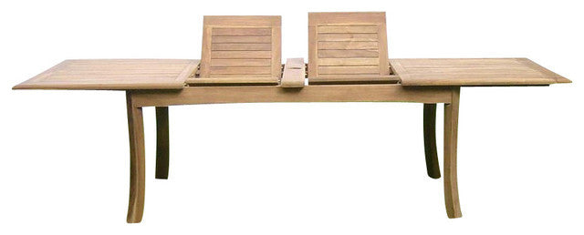 11-Piece Teak Dining Set, 117" Extension Rectangle Table, 10 Devon Arm Chairs