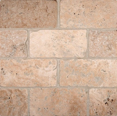 Tuscany Classic 3x6 Subway Tumbled Tile, 30 Sq. ft., 3"x6"