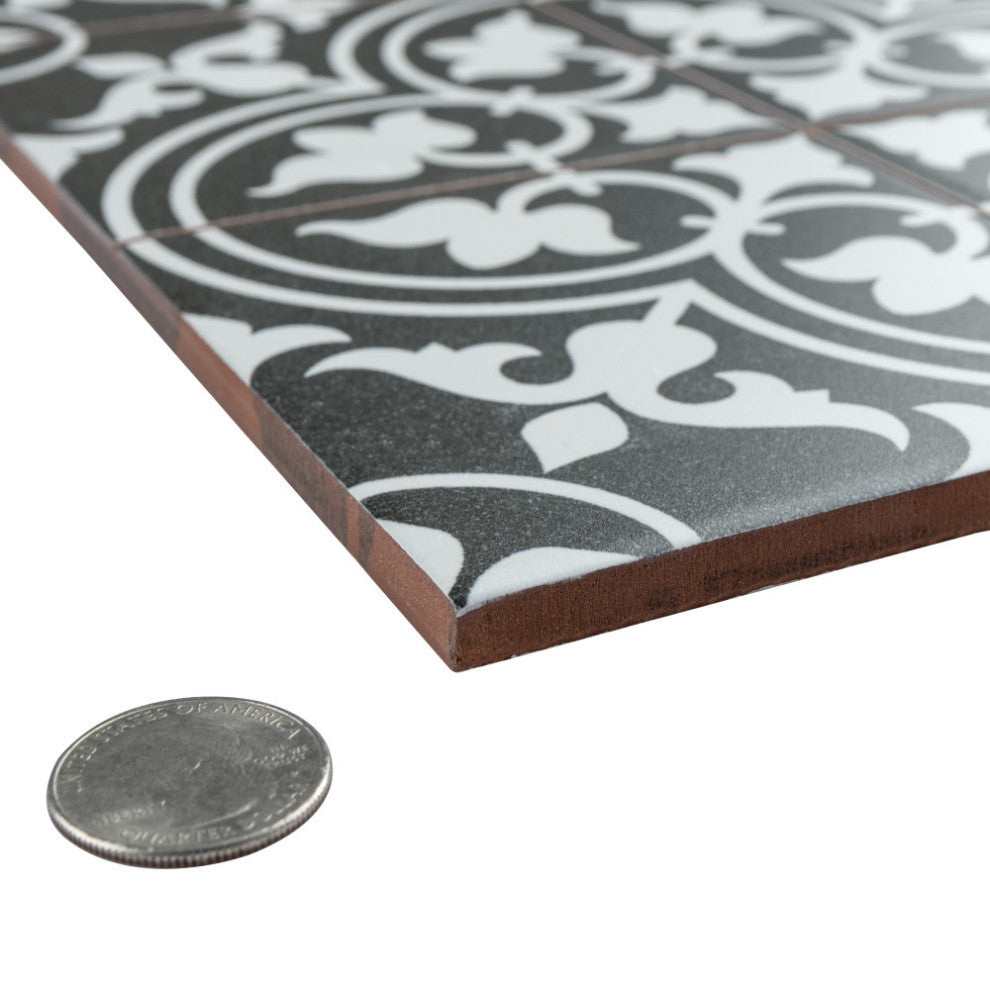 Harmonia Classic Ceramic Floor and Wall Tile, Classic Black