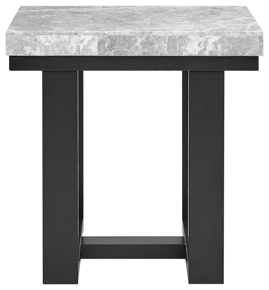 Lucca Gray Marble Top End Table