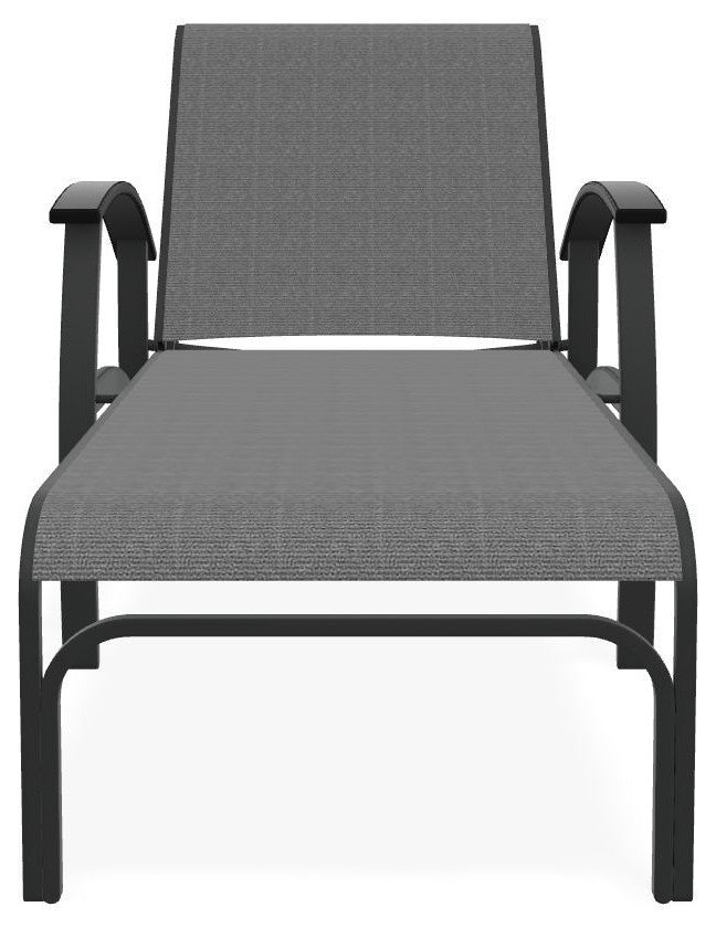 Belle Isle Sling 4-Position Outdoor Chaise Lounge, Titanium/Graphite