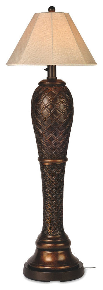 Monterey Outdoor Floor Lamp 20947 With Antique Beige Linen Sunbrella Shade