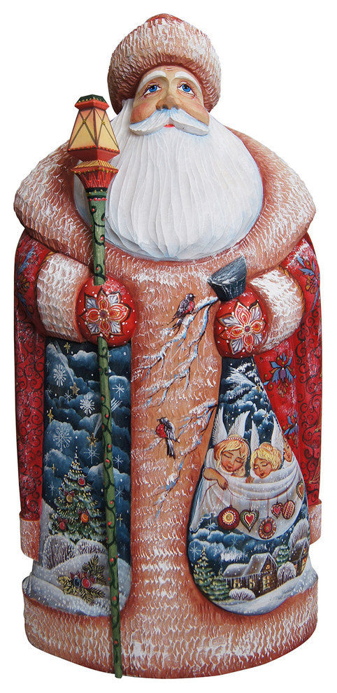 Guardian Of Christmas Santa , Woodcarved Figurine