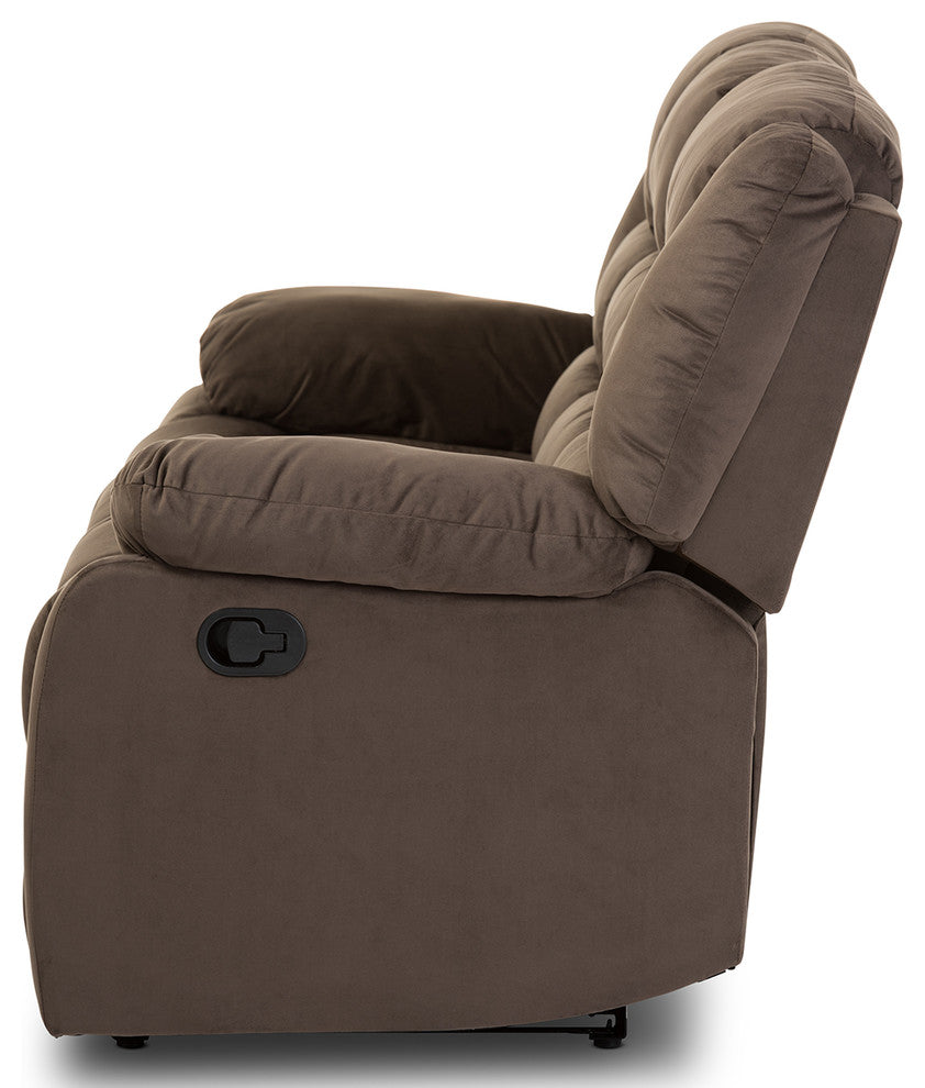 Hollace Taupe Microsuede 3-Seater Recliner