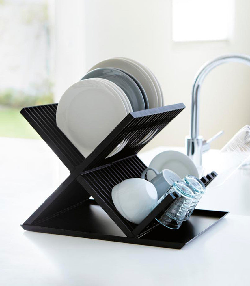 Tower X-Shaped Dish Drainer Rack, Black