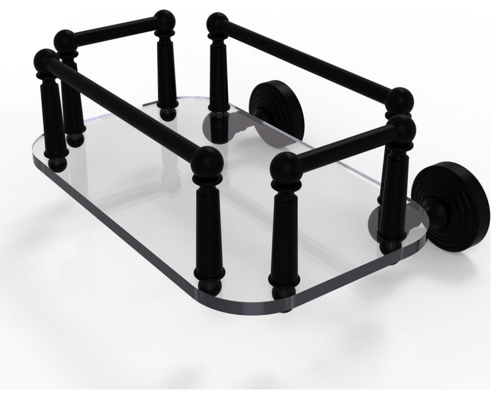 Waverly Place Wall-Mount Glass Guest Towel Tray, Matte Black
