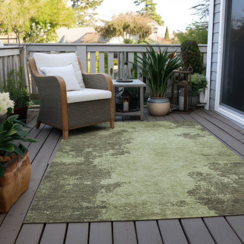 Machine Washable Indoor/Outdoor Chantille ACN1902 Olive 2'6" x 3'10" Rug