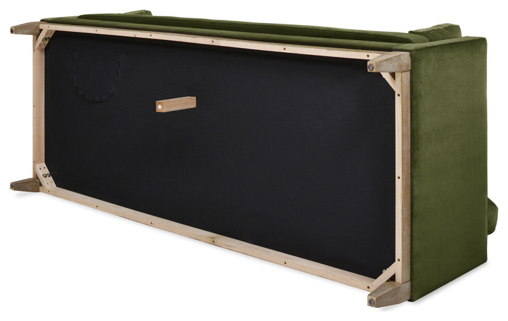 Knox 84" Modern Farmhouse Sofa, Olive Green Performance Velvet