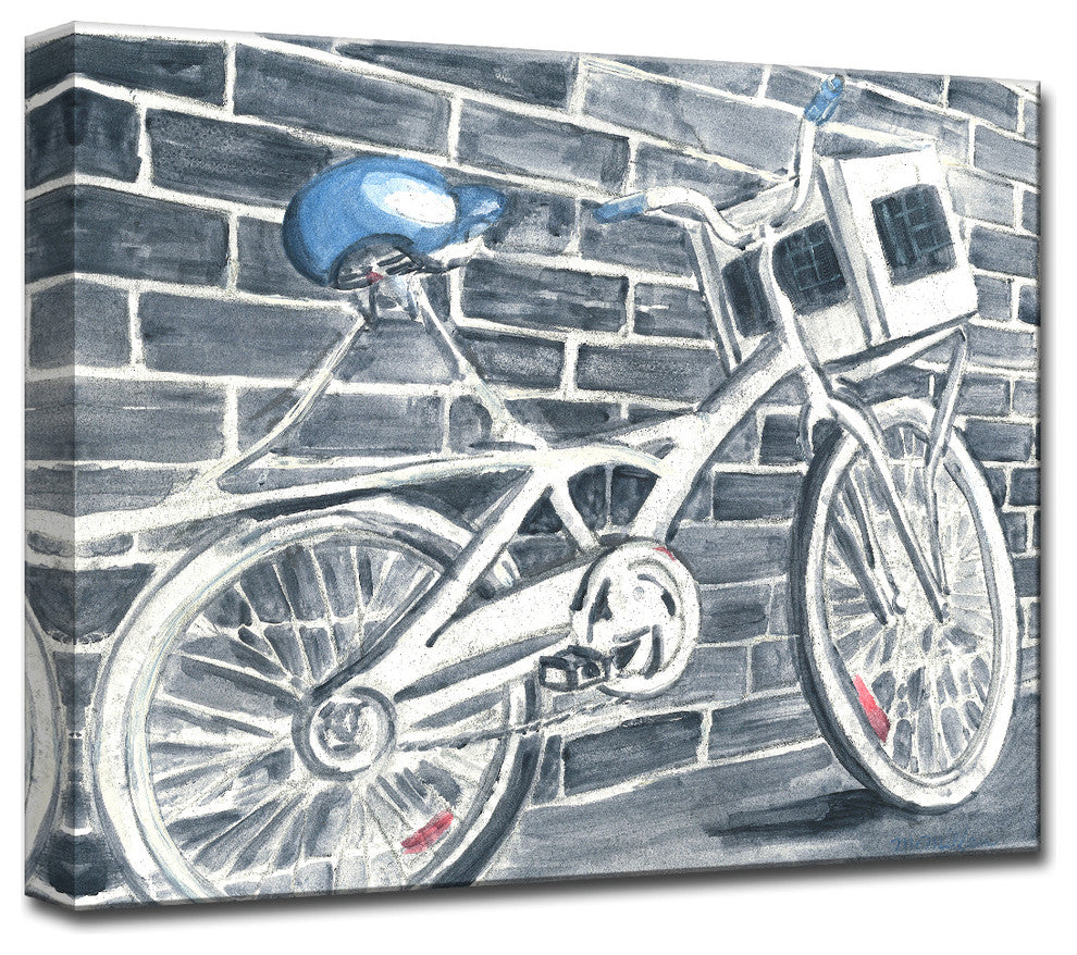 Blue Bikeseat' Ready2HangArt Canvas by Leslie Owens, 40"x30"