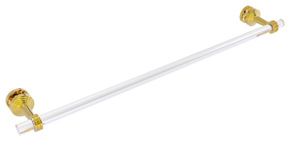 Pacific Beach 30" Shower Door Towel Bar with Dotted Accents, Polished Brass