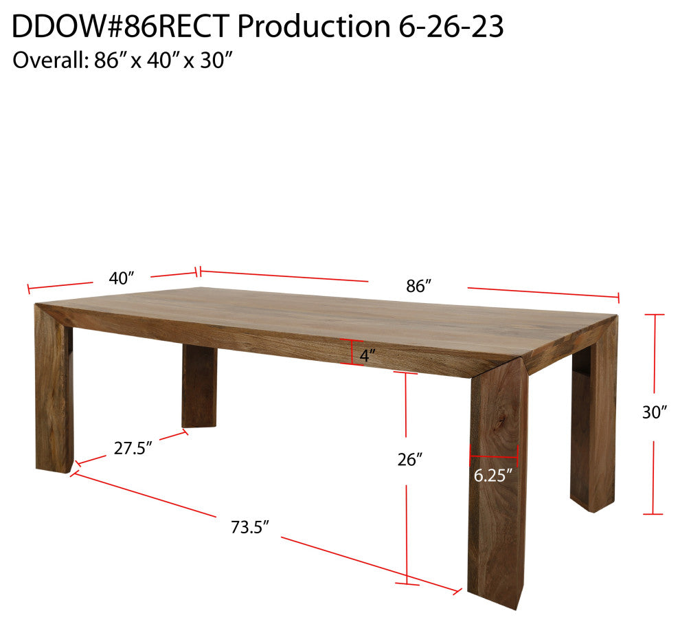 Parker House Crossings Downtown 86 In. Dining Table With 6 Upholstered Chairs