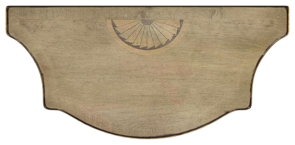 Chester Demilune Console Table, Antique Beige