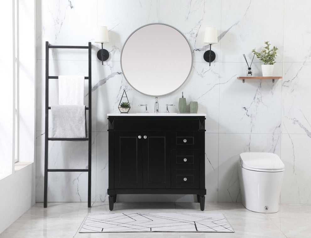 Home Living 21" Transitional Black-Light Bathroom Vanity