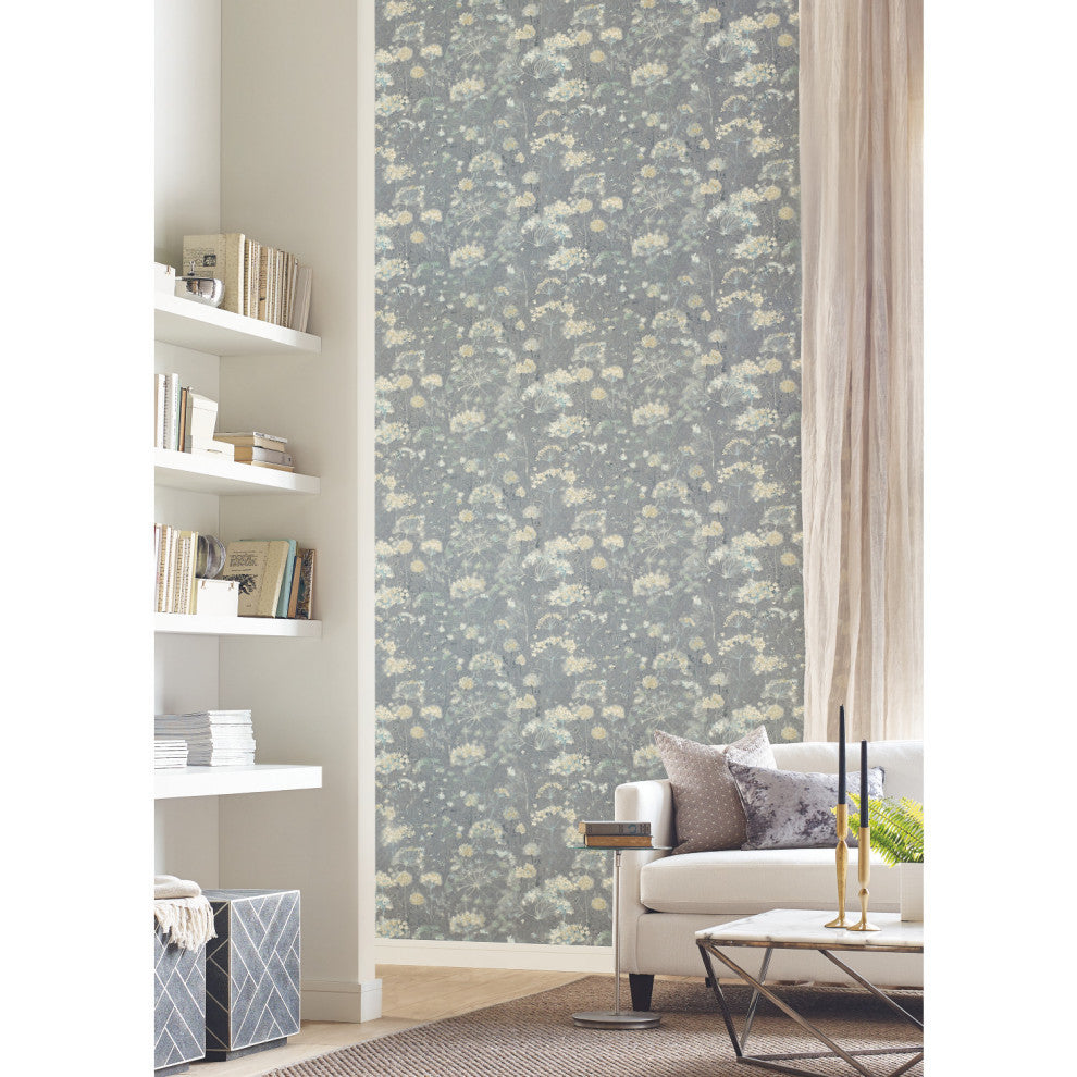 Gray Botanical Fantasy Wallpaper