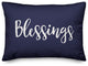 Blessings Lumbar Pillow, Navy, 14"x20"
