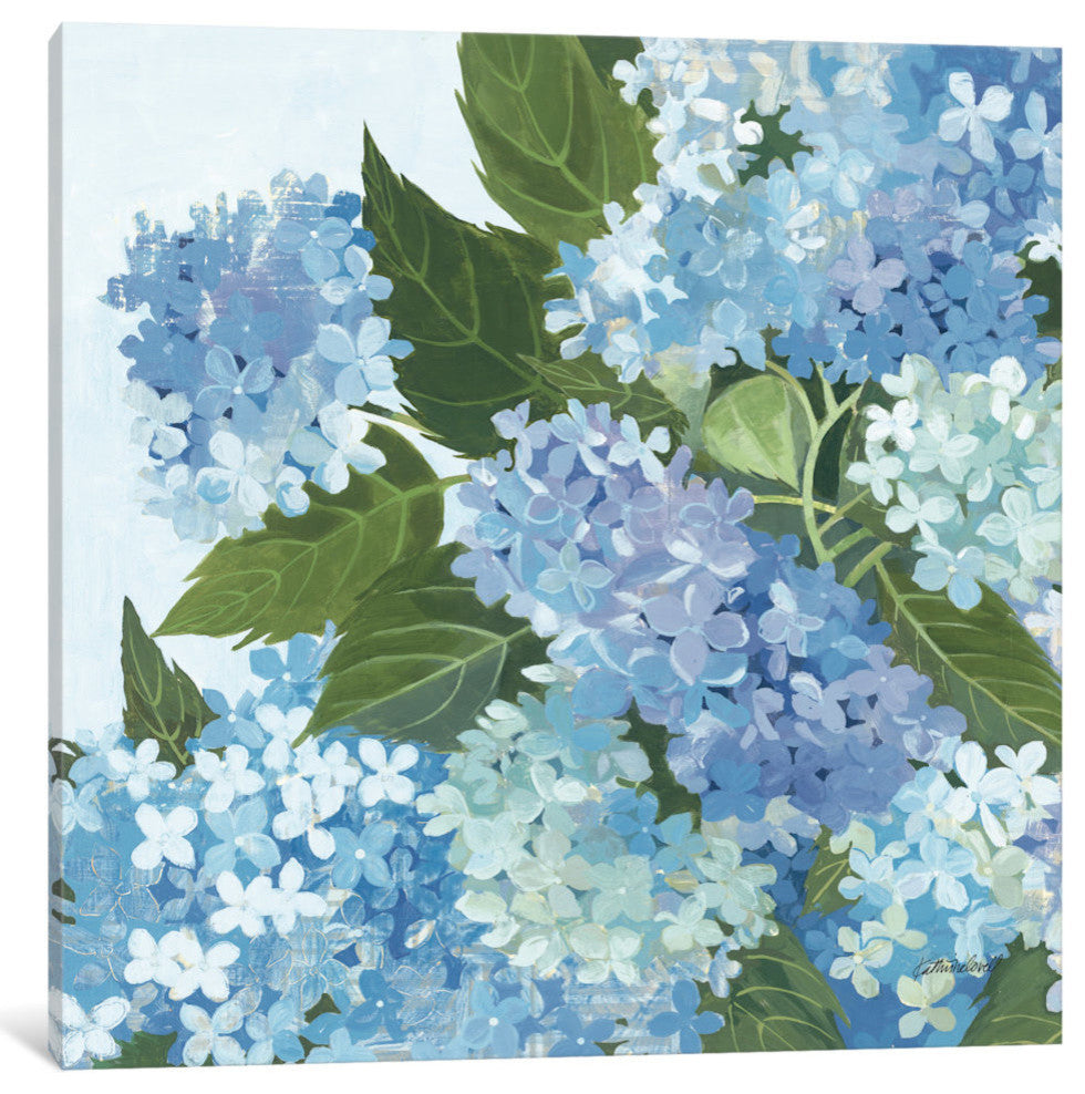 "Decorative Hydrangea I" by Katherine Lovell, 18x18x1.5