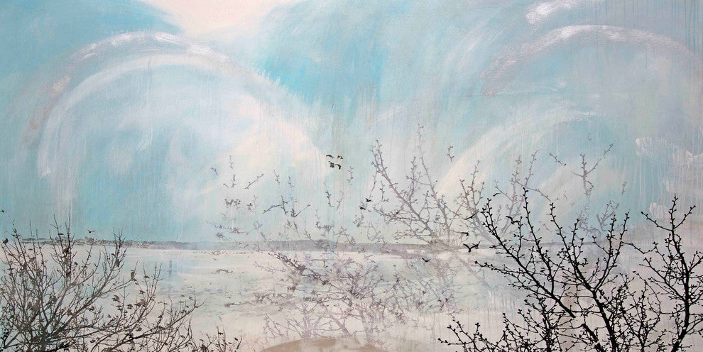 "Twin Lake Effect" Painting Print on Canvas by Tracy Silva Barbosa