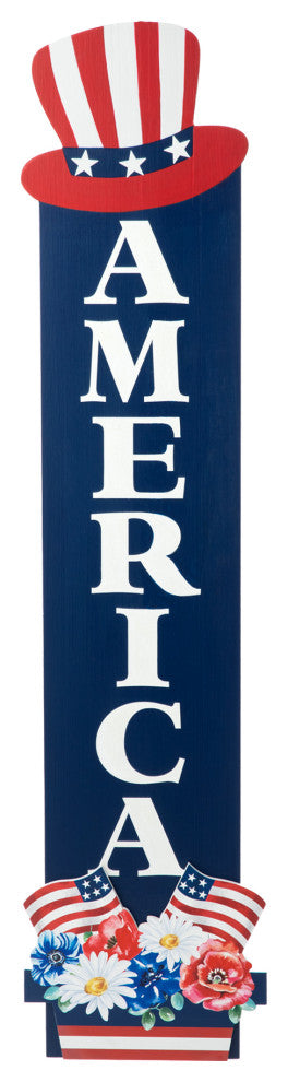 42"H Patriotic Wooden AMERICA Porch Decor
