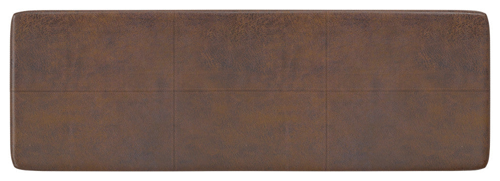 Carlson SOLID HARDWOOD Ottoman Bench, Distressed Chestnut Brown