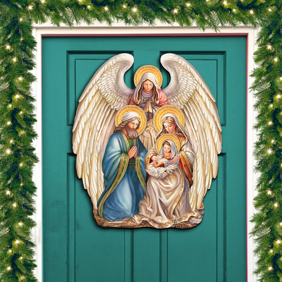 Nativity With Angel Holiday Door Decor Christmas Decor