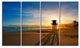 "Colorful Sunset in Valencia" Modern Beach Canvas Art Print, 4 Panels, 48"x28"