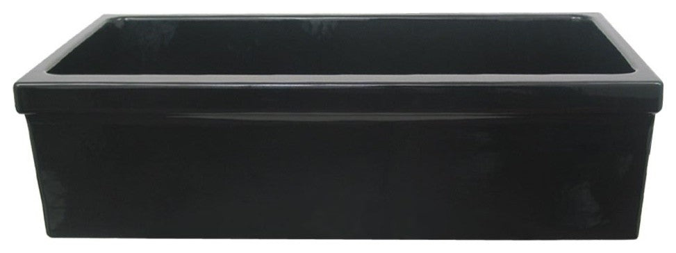 Large Quatro Alcove Reversible Fireclay Sink, Black