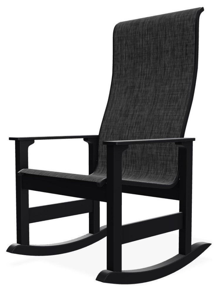 Leeward Sling Outdoor Supreme Rocker, Augustine Shadow/Black