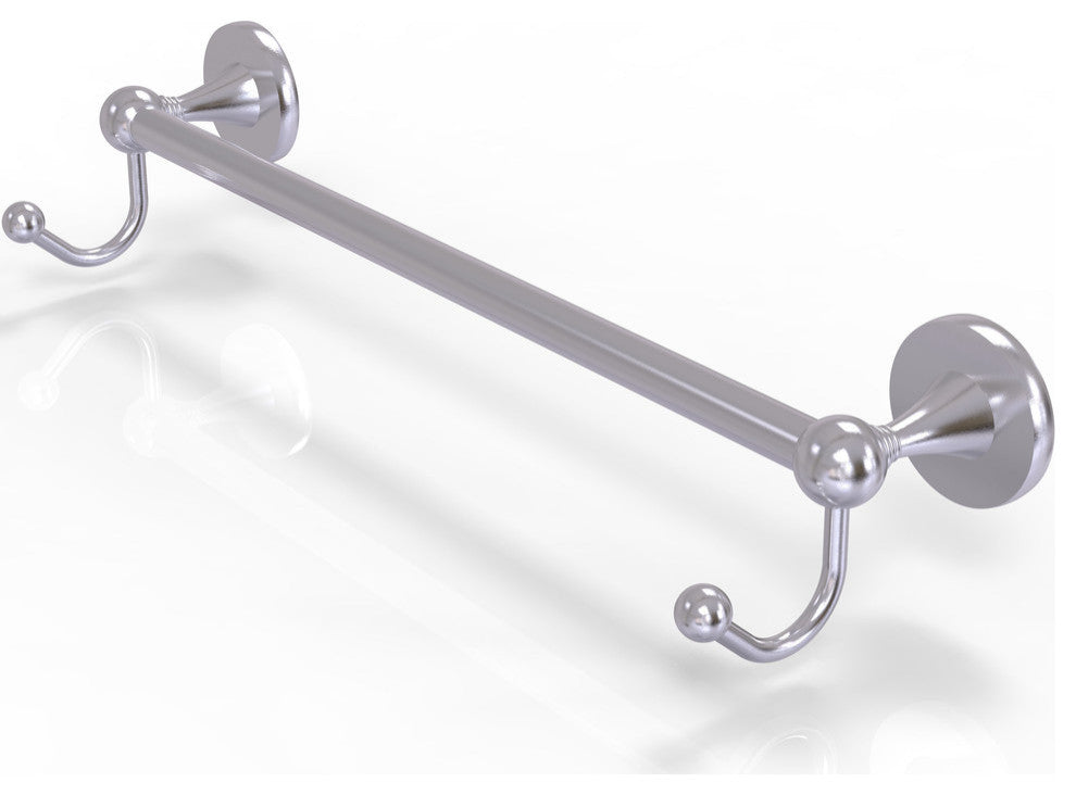 Shadwell 36" Towel Bar with Integrated Hooks, Satin Chrome