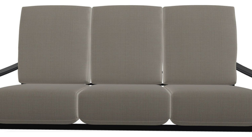 St. Catherine Deep Seat 3-Seat Outdoor Sofa, Stone Linen/Black