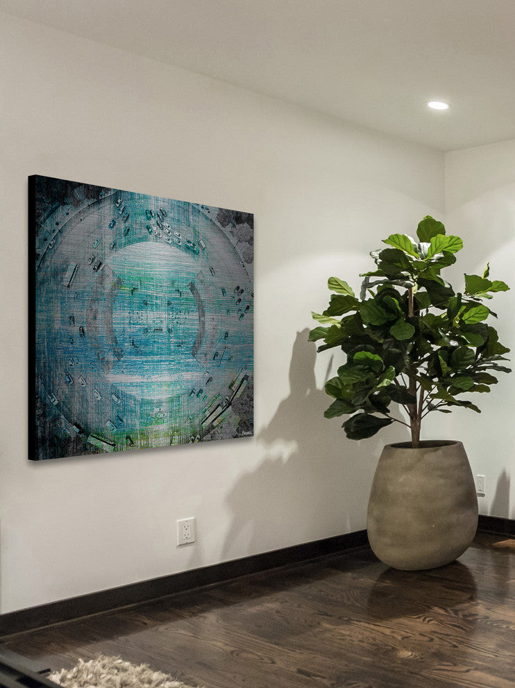 "Wrong Way Circle" Painting Print on Brushed Aluminum, 40"x40"