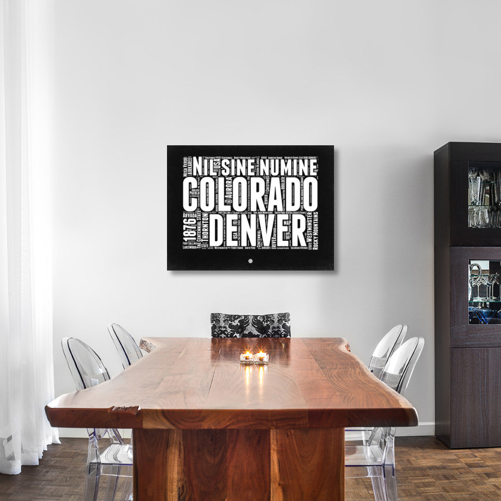 "Colorado Black and White Map" Fine Art Print