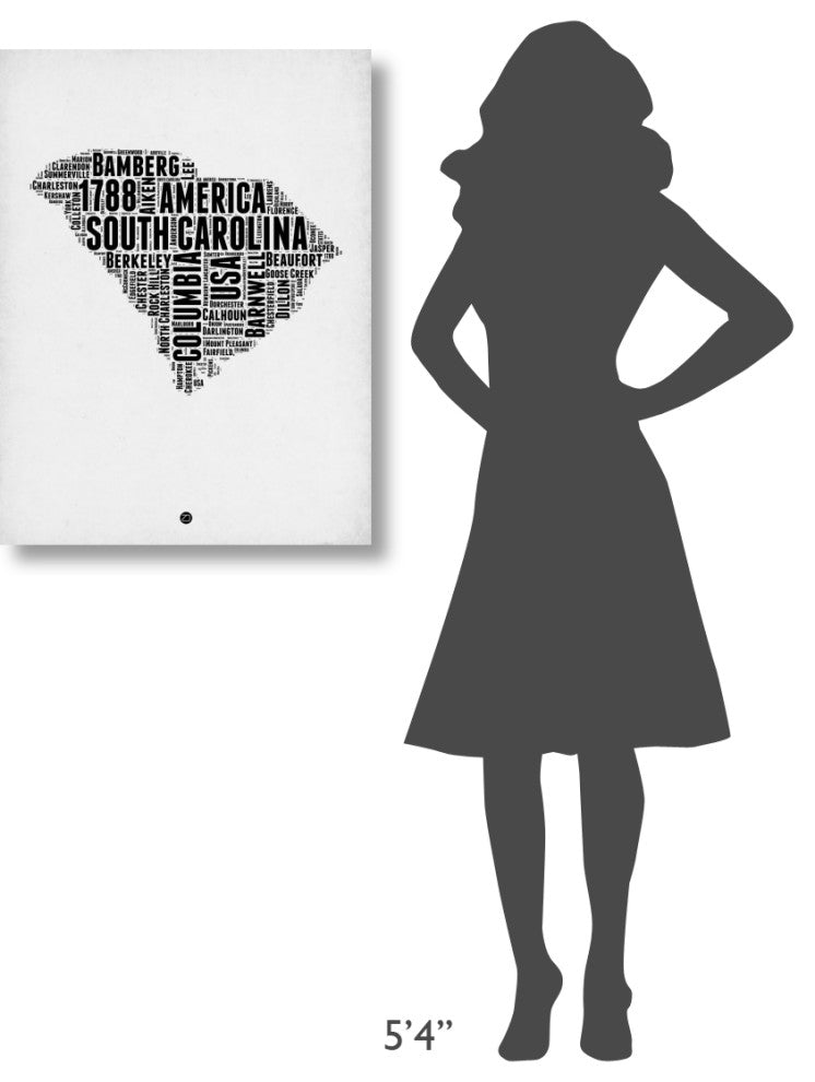 "South Carolina Word Cloud 1" Fine Art Print