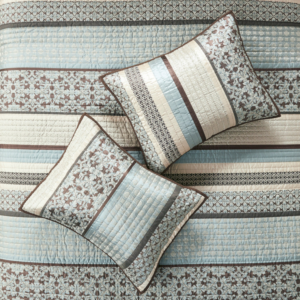 Madison Park Jacquard 5-Piece Coverlet Set, Full/Queen