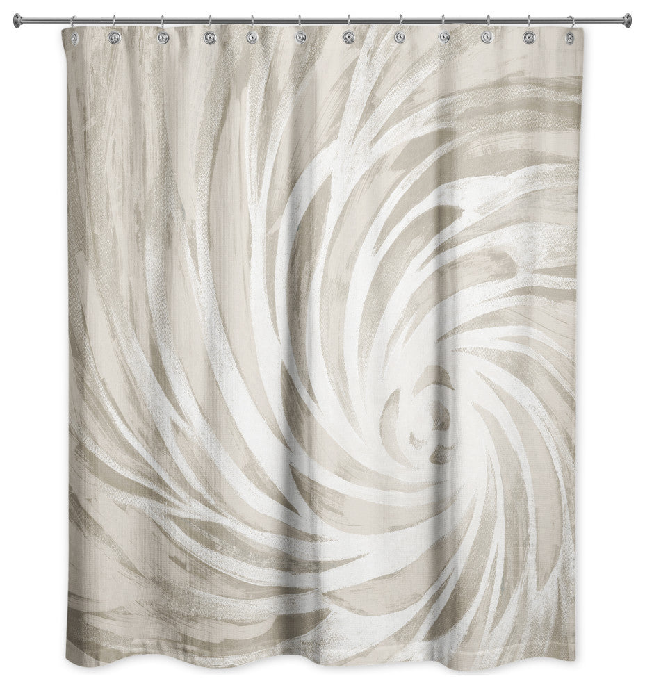 Beige Calming Vortex 71x74 Shower Curtain
