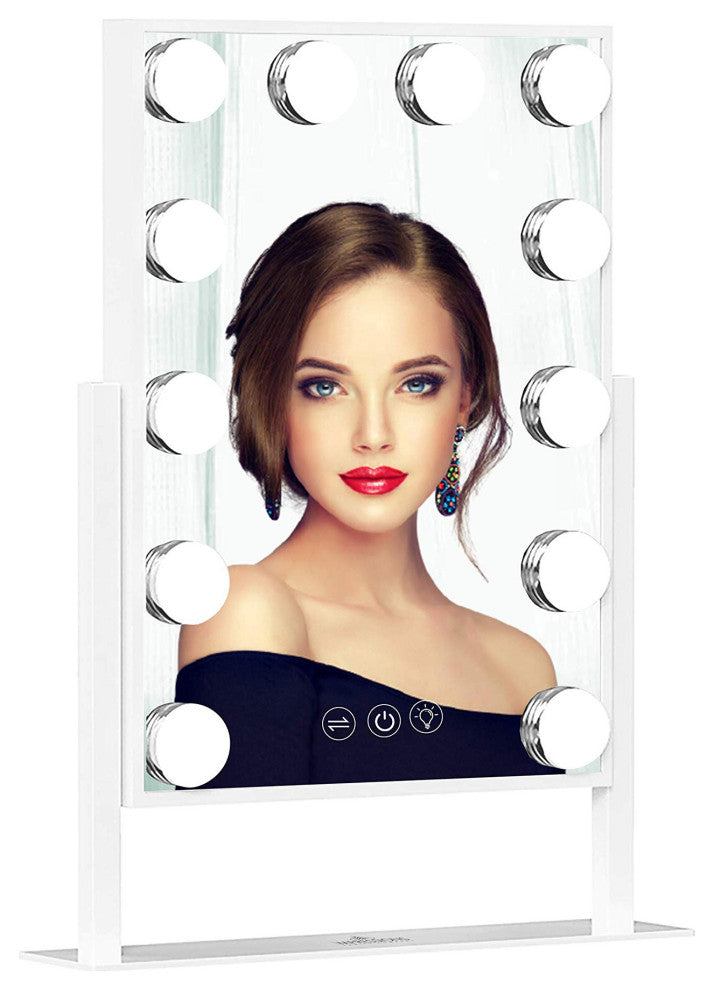 Hollywood Tri Tone XL LED Makeup Mirror with 360 Degree Swivel, White