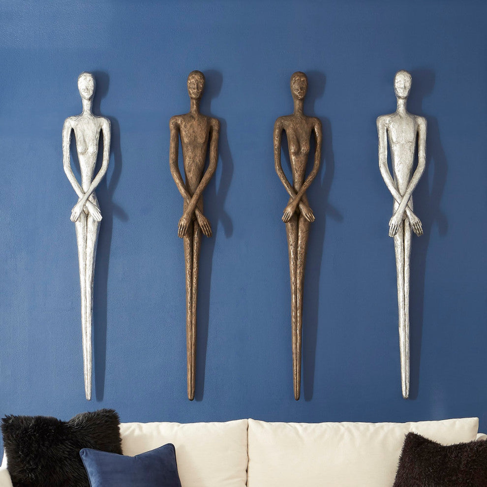Skinny Male Wall Art, Resin, Bronze