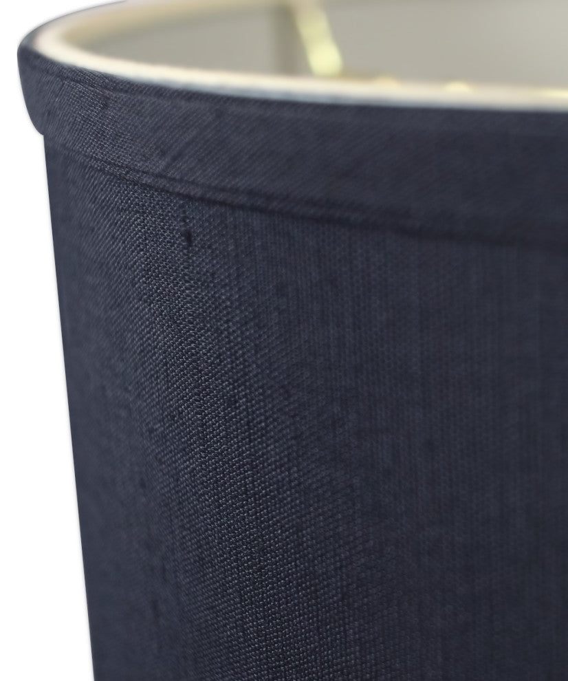 Drum Shade 1 12"x14"x15", Textured Slate Blue