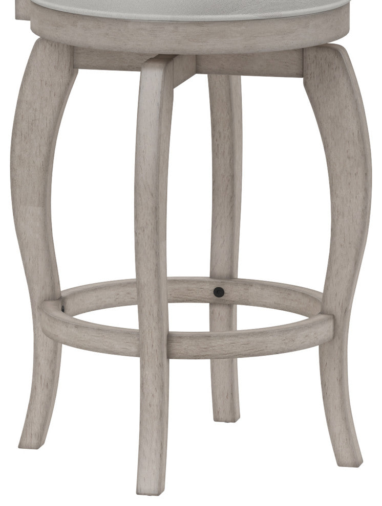 Hillsdale Ellendale Wood Swivel Stool, Curved X-Back, Aged Gray, Counter Height